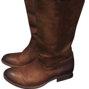 FRYE Cognac Melissa Button Riding Boots